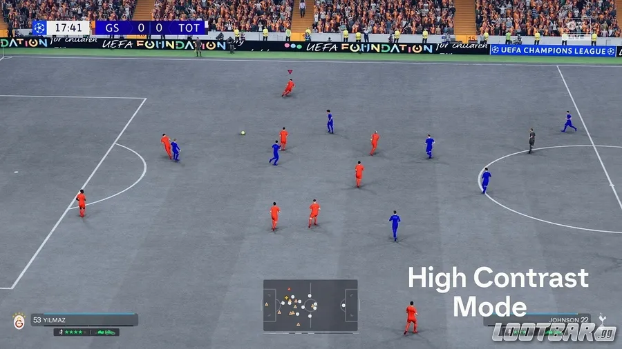 Mode contraste élevé dans le jeu