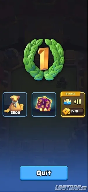 Coming first in a game of Merge Tactics.