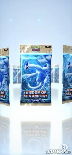 Opening the Lugia Wisdom of Sea and Sky booster pack in Pokémon TCG Pocket.