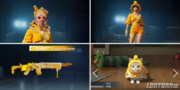 The Nailong Themed Drops: Suit, Cap, Gun Skin and Companion Skin.