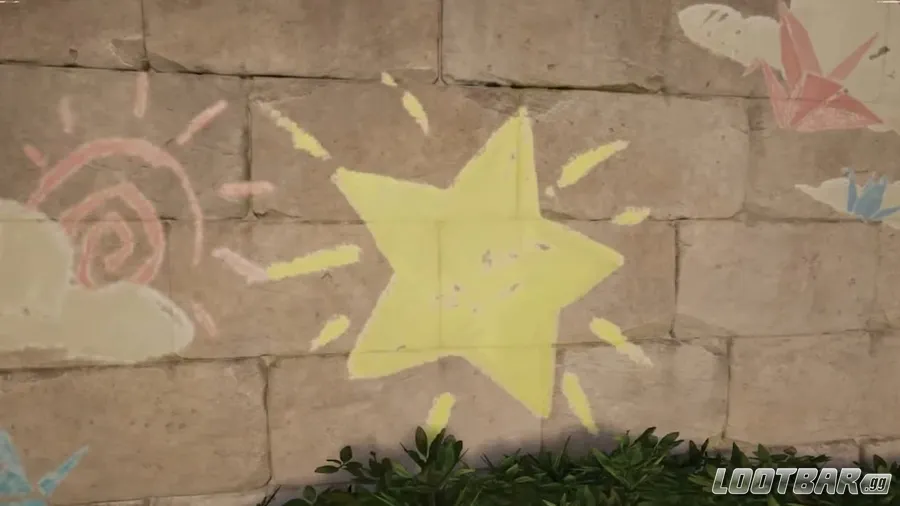 A star-shaped pattern that players must interact with.