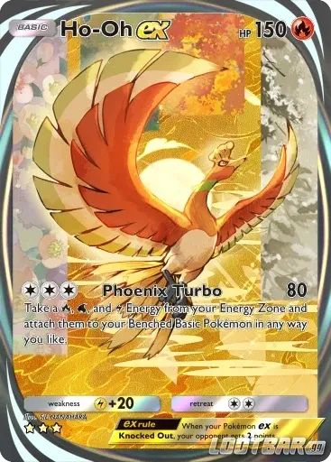 Ho-Oh ex in Pokémon TCG Pocket.