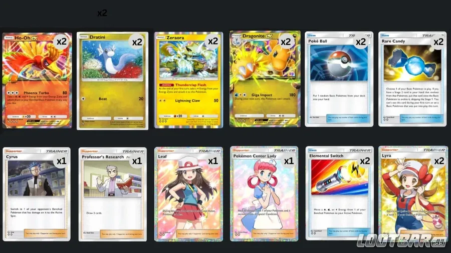 The Ho-Oh ex X Dragonite ex deck in Pokémon TCG Pocket.