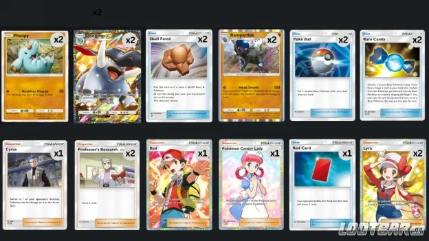 The Donphan ex X Rampardos deck in Pokémon TCG Pocket.