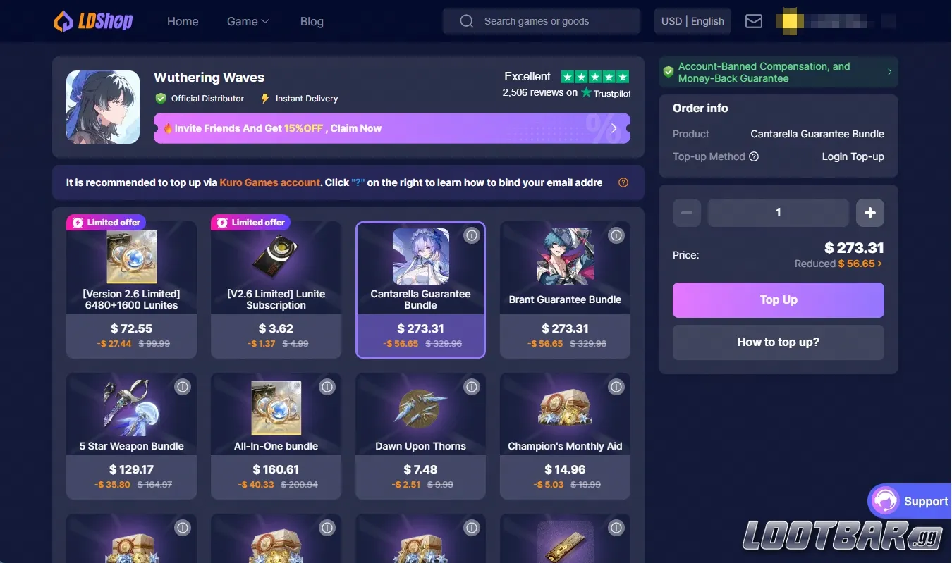 L Dshop Wuthering Waves Top up Page