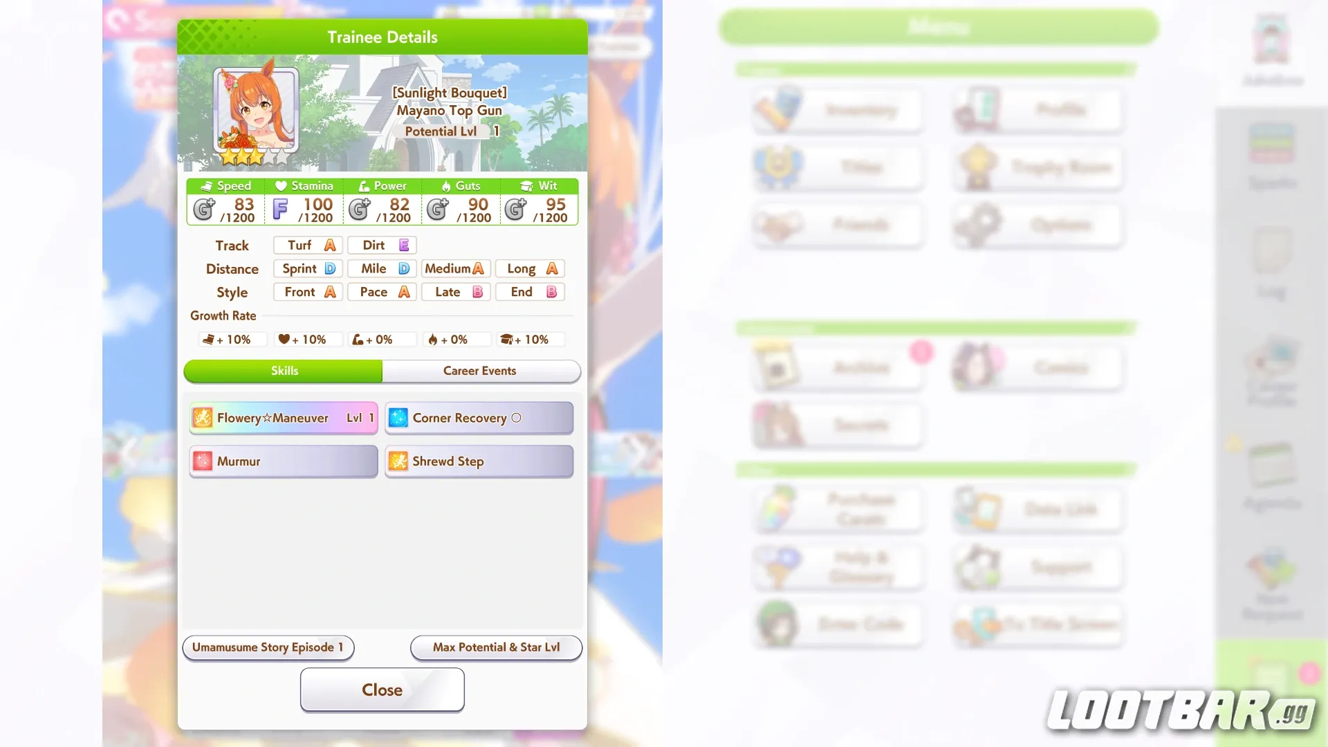 Mayano Top Gun Sunlight Bouquet In-Game details