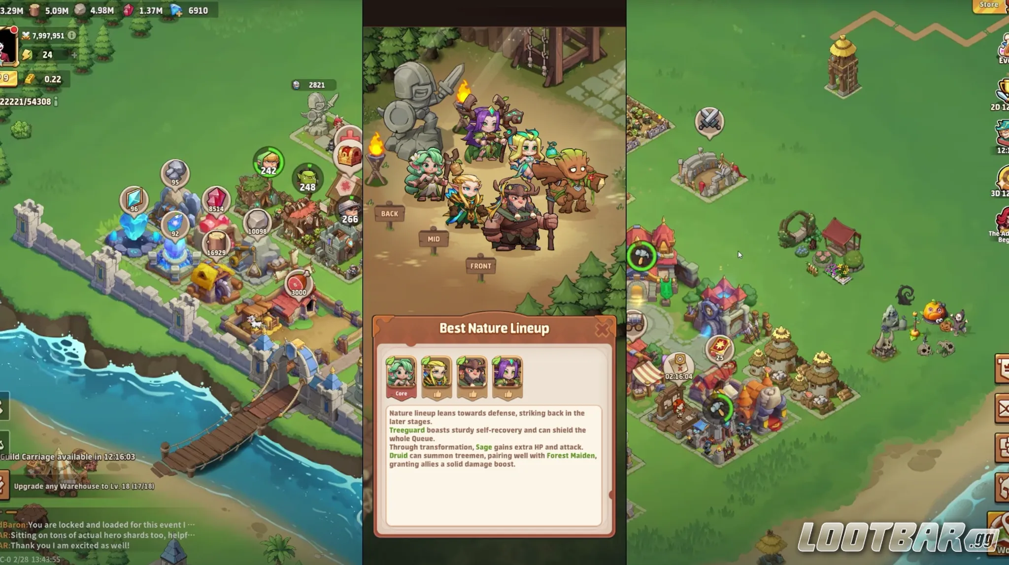 “Best Nature Lineup” with six characters positioned in back, mid, and front rows.