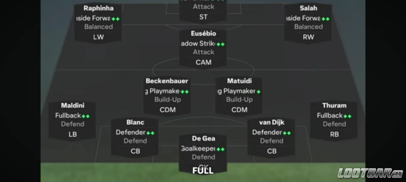 FC 26 Ultimate Team custom tactics screen.