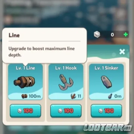 Equipo del evento de pesca Kingshot mostrando la línea de pesca