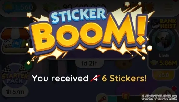 Sticker Boom Monopoly Go