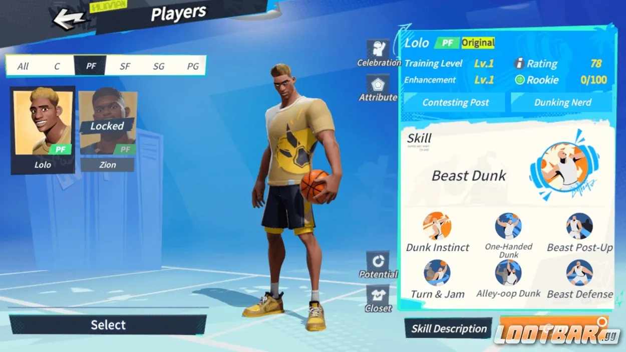 Dunk City Dynasty Power Forward