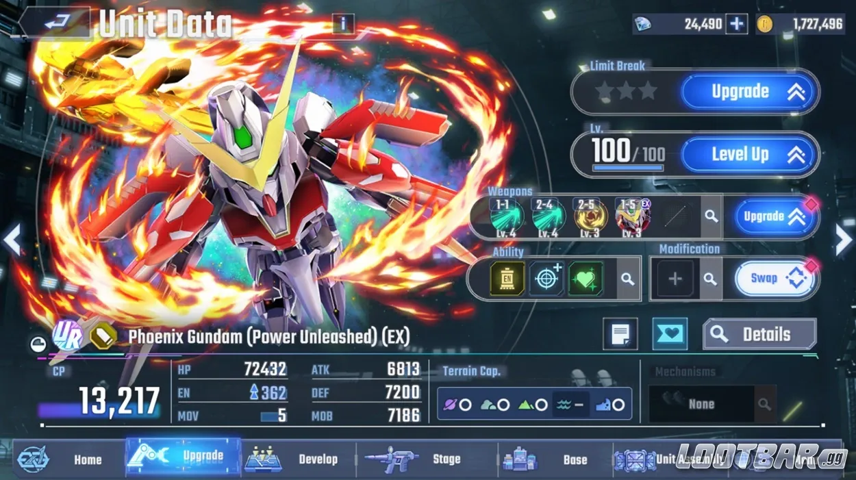 SD Gundam G Generation ETERNAL Phoenix Gundam (EX)