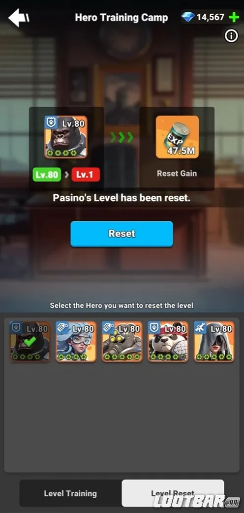 Lands of Jail - Training Camp Level Reset