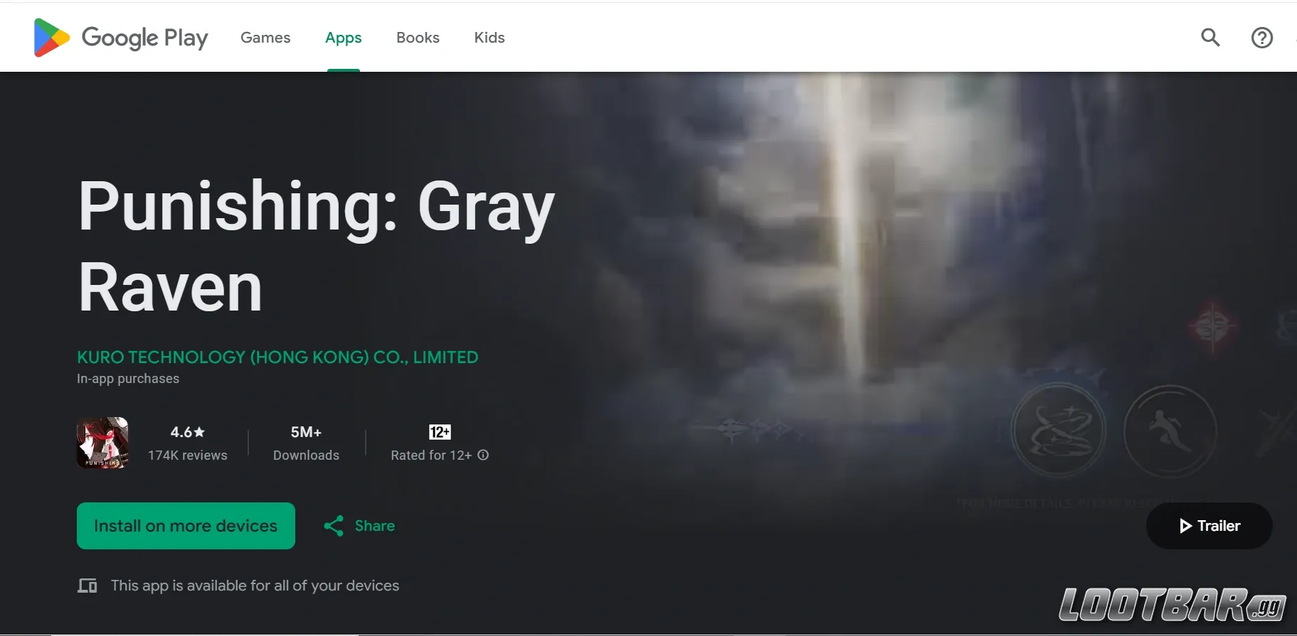 Punishing Gray Raven Google Playstore