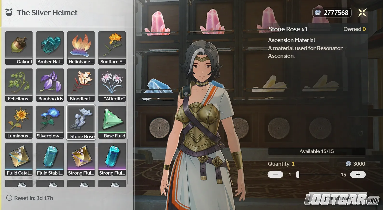 Rosa de Piedra en el Yelmo Plateado