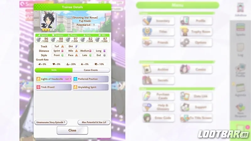 Umamusume: Pretty Derby - Fuji Kiseki (Shooting Star Revue) Trainee Skills and Abilities by Lootbar.gg