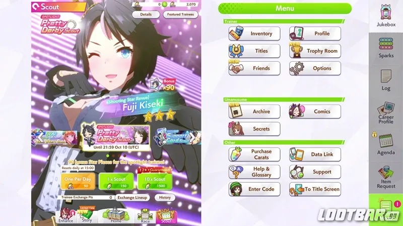 Umamusume: Pretty Derby - Fuji Kiseki (Shooting Star Revue) Trainee Spotlight and Pretty Derby Scout Banner by Lootbar.gg