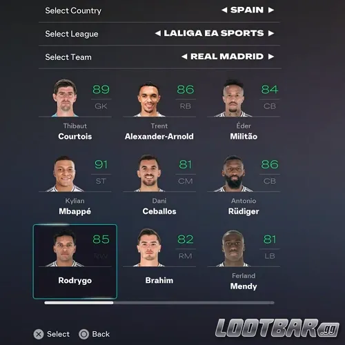 Plantilla del Real Madrid en FC 26