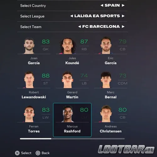 Plantilla del Barcelona en FC 26