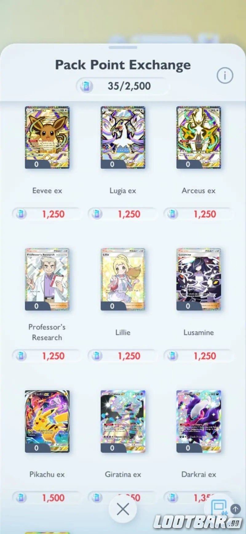 Deluxe Pack Ex Pack Point Exchange