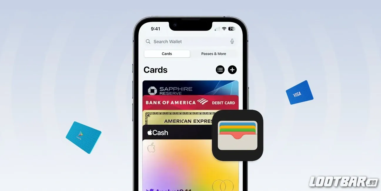 Apple Wallet app showing multiple digital gift cards on iPhone screen.