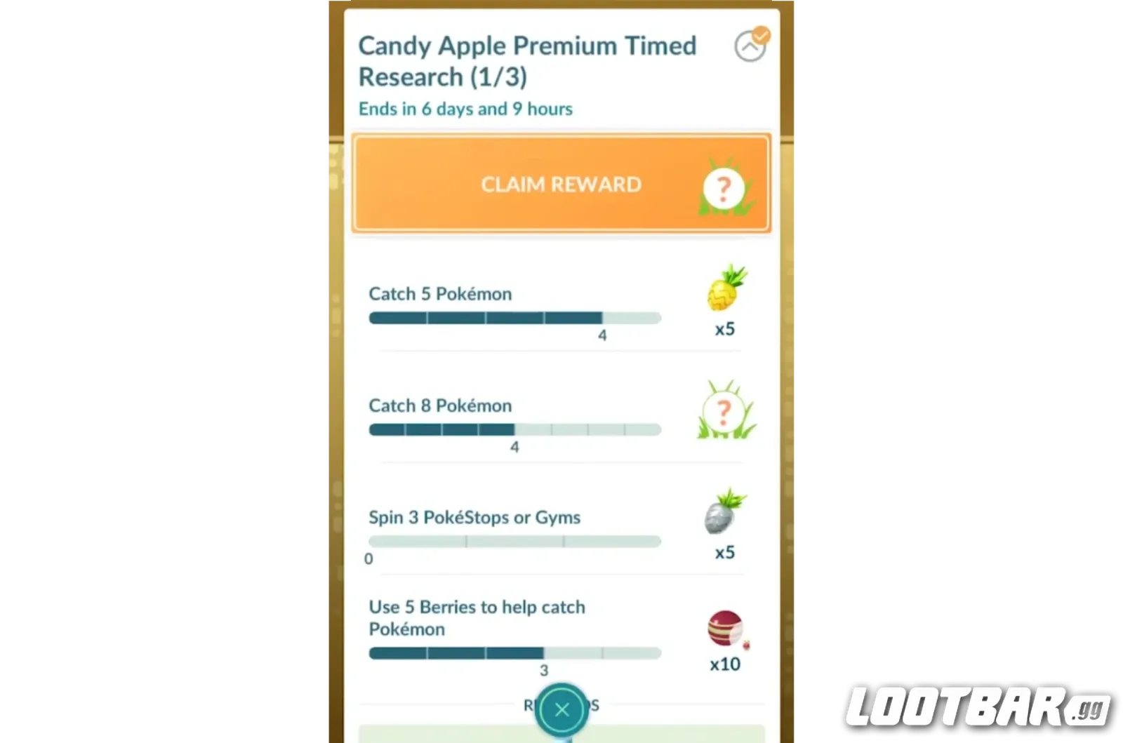 Pokemon Go Harvest Tasks and Rewards