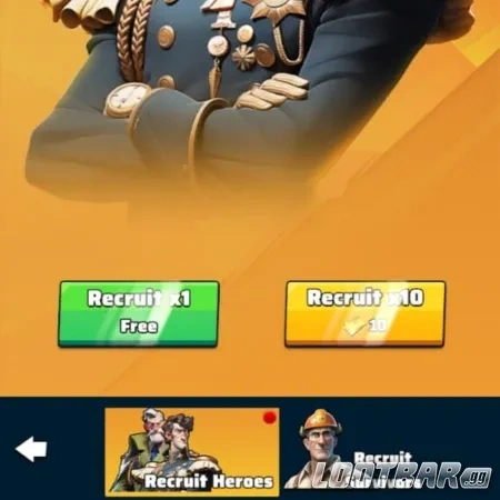 Использование ваучеров рекрута в Last War для открытия связей героев