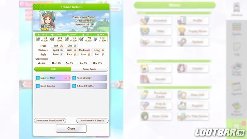Grass Wonder (Saintly Jade Cleric) Trainee Skills and Abilities by Lootbar.gg