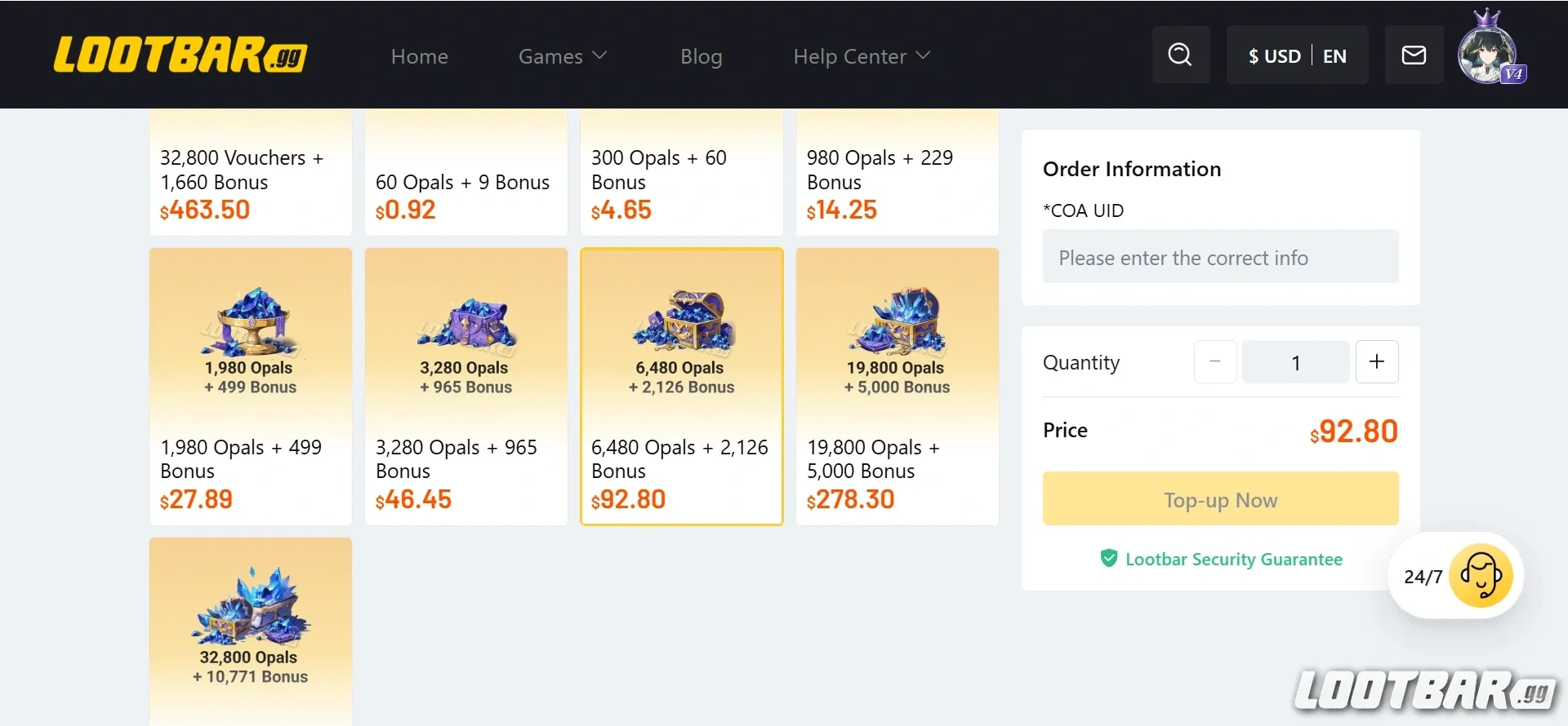 Crystal of Atlan Lootbar