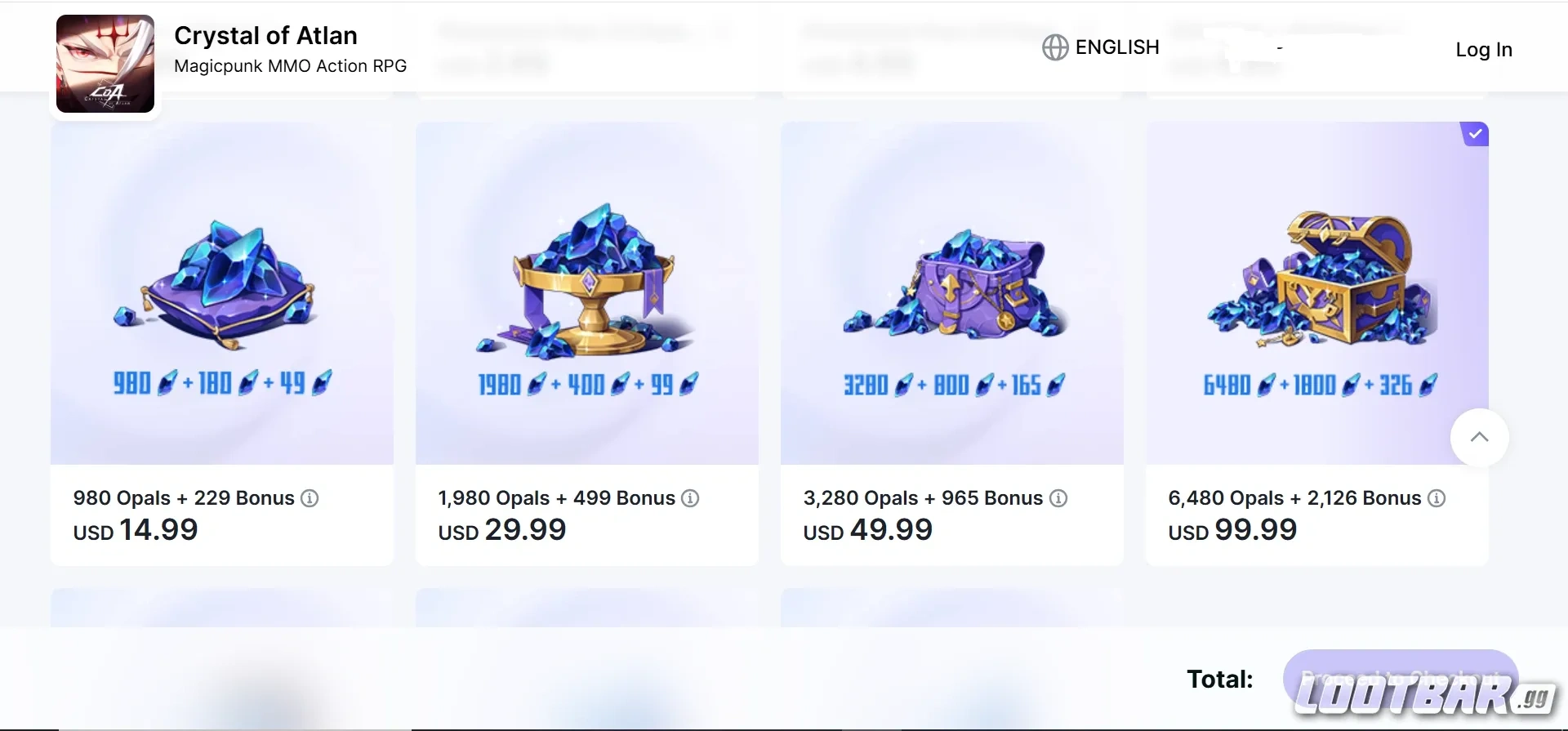 Crystal of Atlan Website Top Up