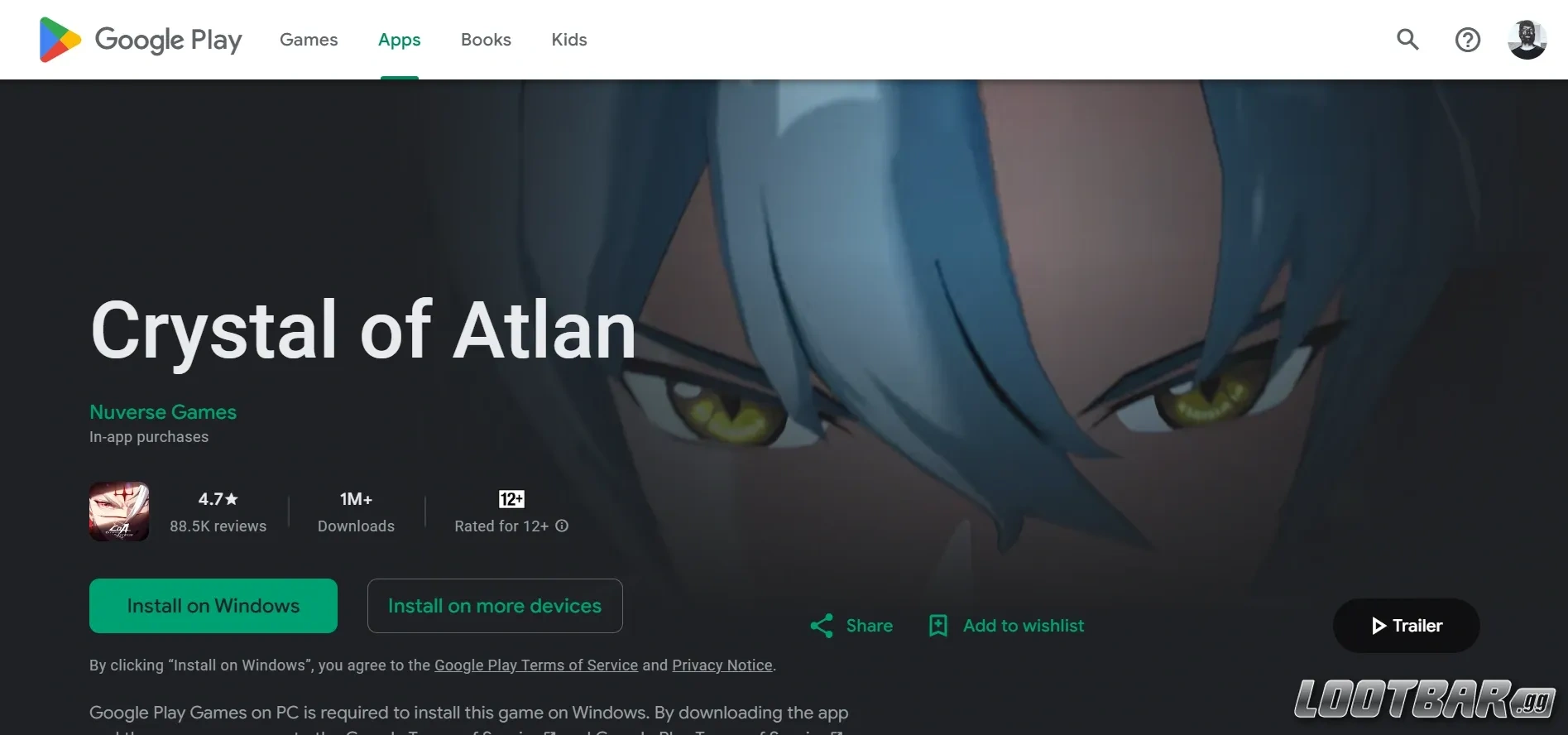 Crystal of Atlan Play Store