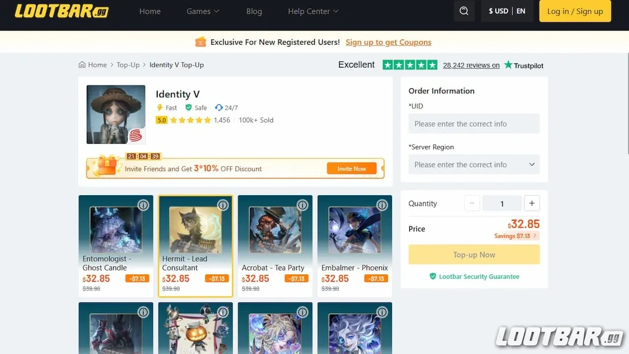 Loot Bar Identity V Echoes Service