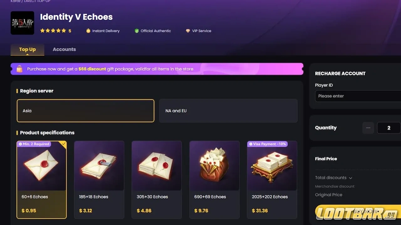 Kardz Identity V Echoes Service