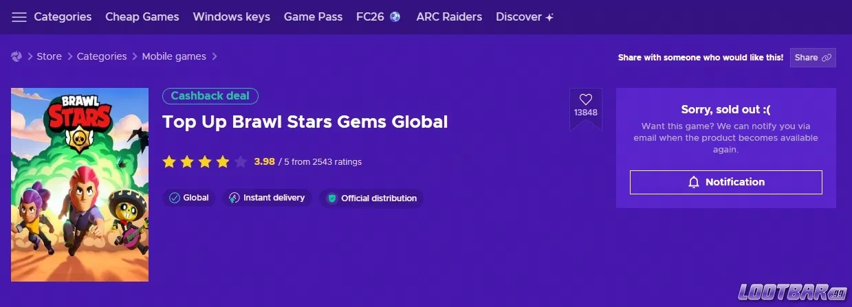 Brawl Stars Top up Eneba