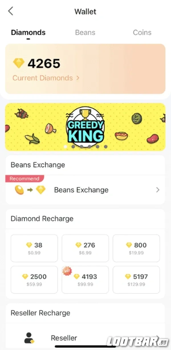 Кошелёк Bigo Live