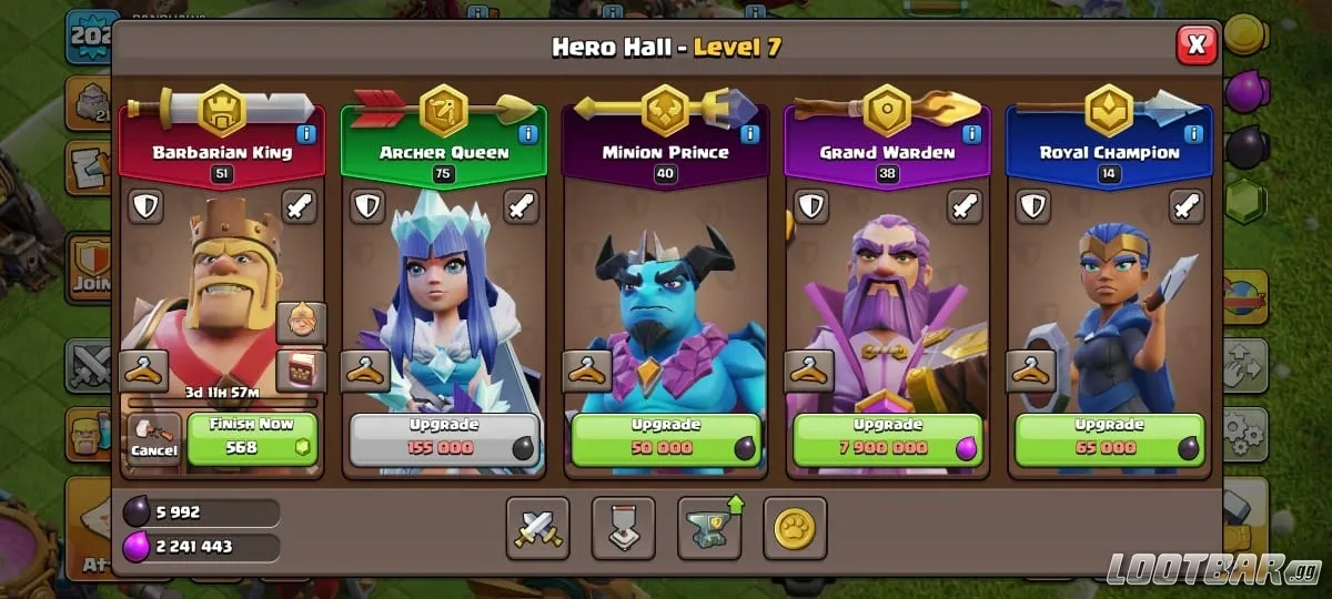 Clash of Clans Hero Hall..