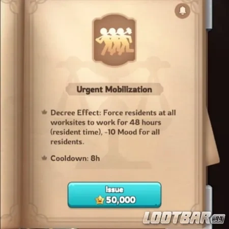 Kingshotの緊急動員機能を示すスクリーンショット。