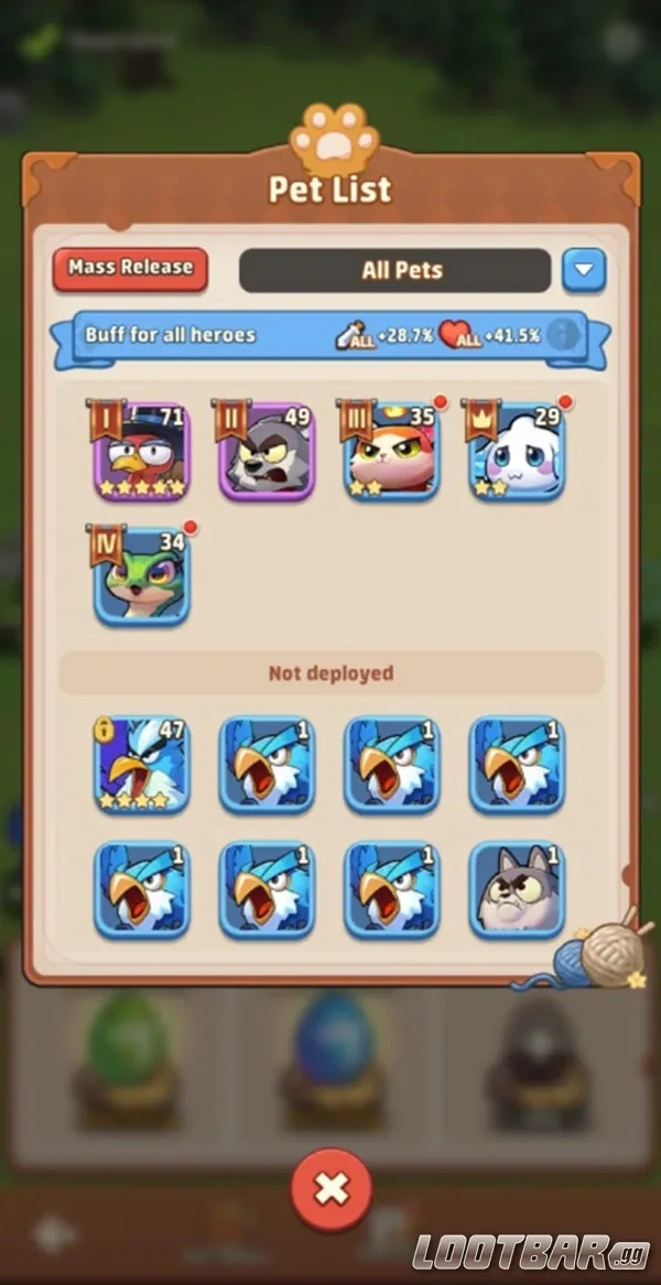 Top Heroes: Kingdom Saga Pets