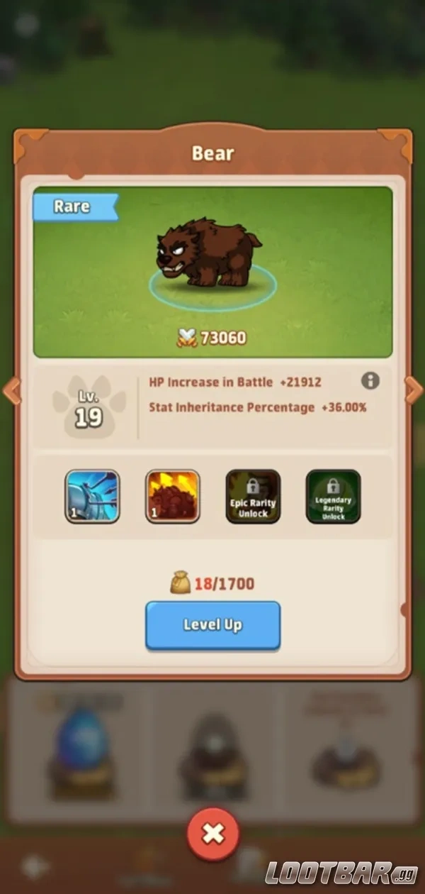 Top Heroes: Kingdom Saga Pets Level up