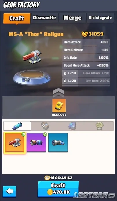 Craft Legendary Gear 