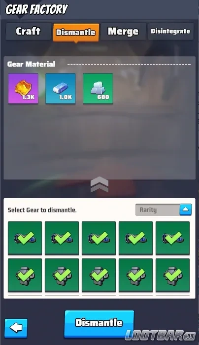 Dismantle Unused Gear 