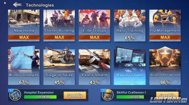 ラストZサバイバル・シューターのアップグレード