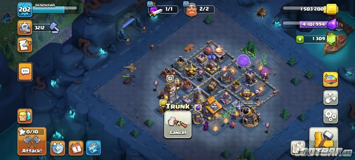 COC builder base with a lot of obstacles