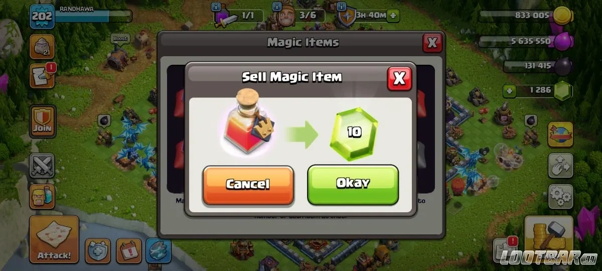 COC selling Magic Items