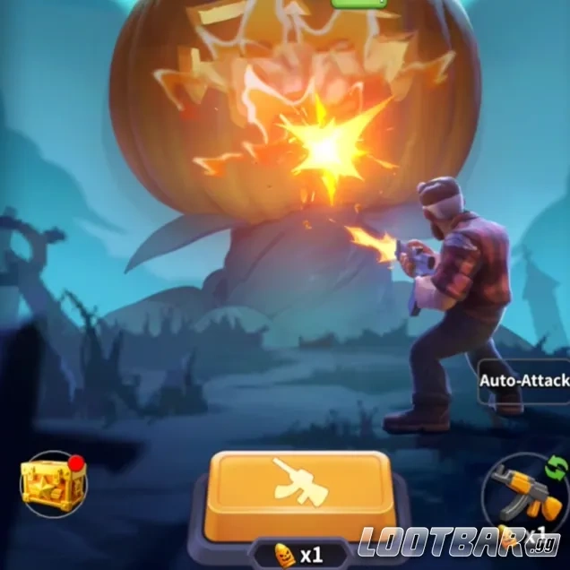 attacking the Halloween Pumpkin in Dark War Survival