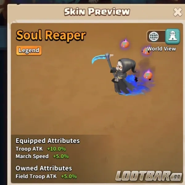 Soul Reaper skin in Dark War Survival
