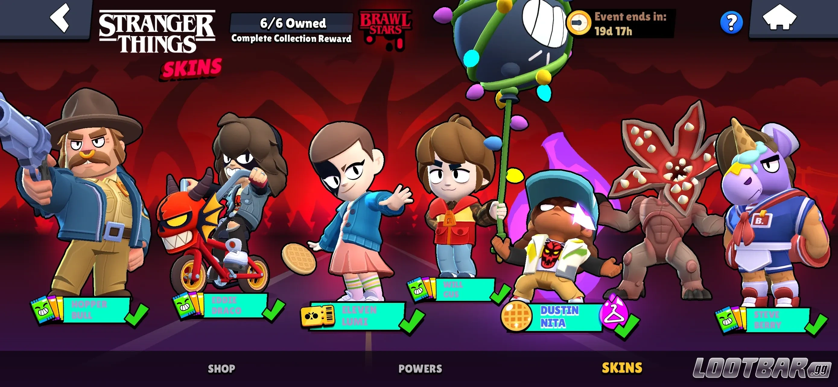 skins de Brawl Stars x Stranger Things