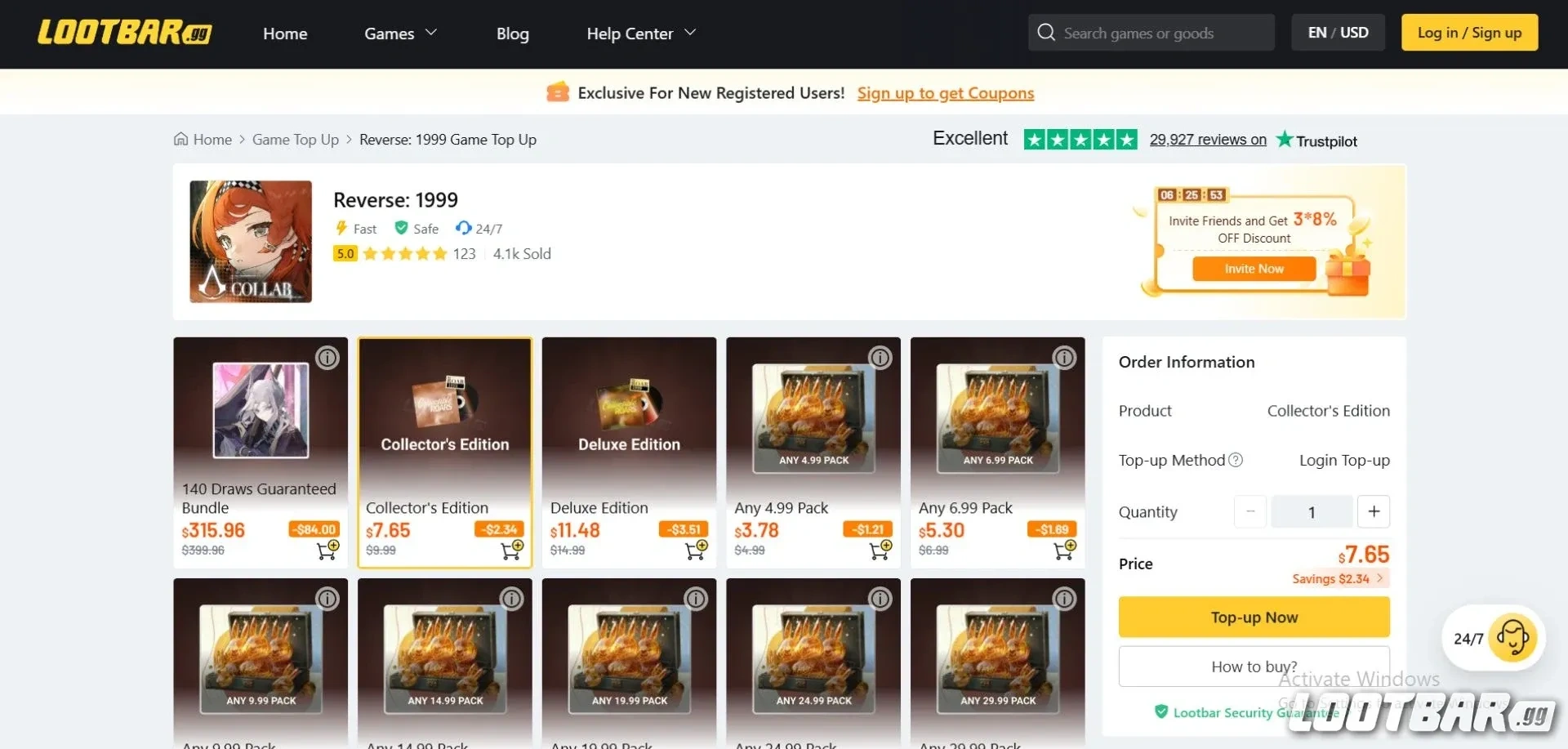 Reverse 1999 top-ups