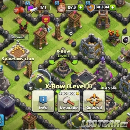 Гибридная расстановка базы для Ратуши 9 с защитой от арбалетов для сбалансированной обороны.