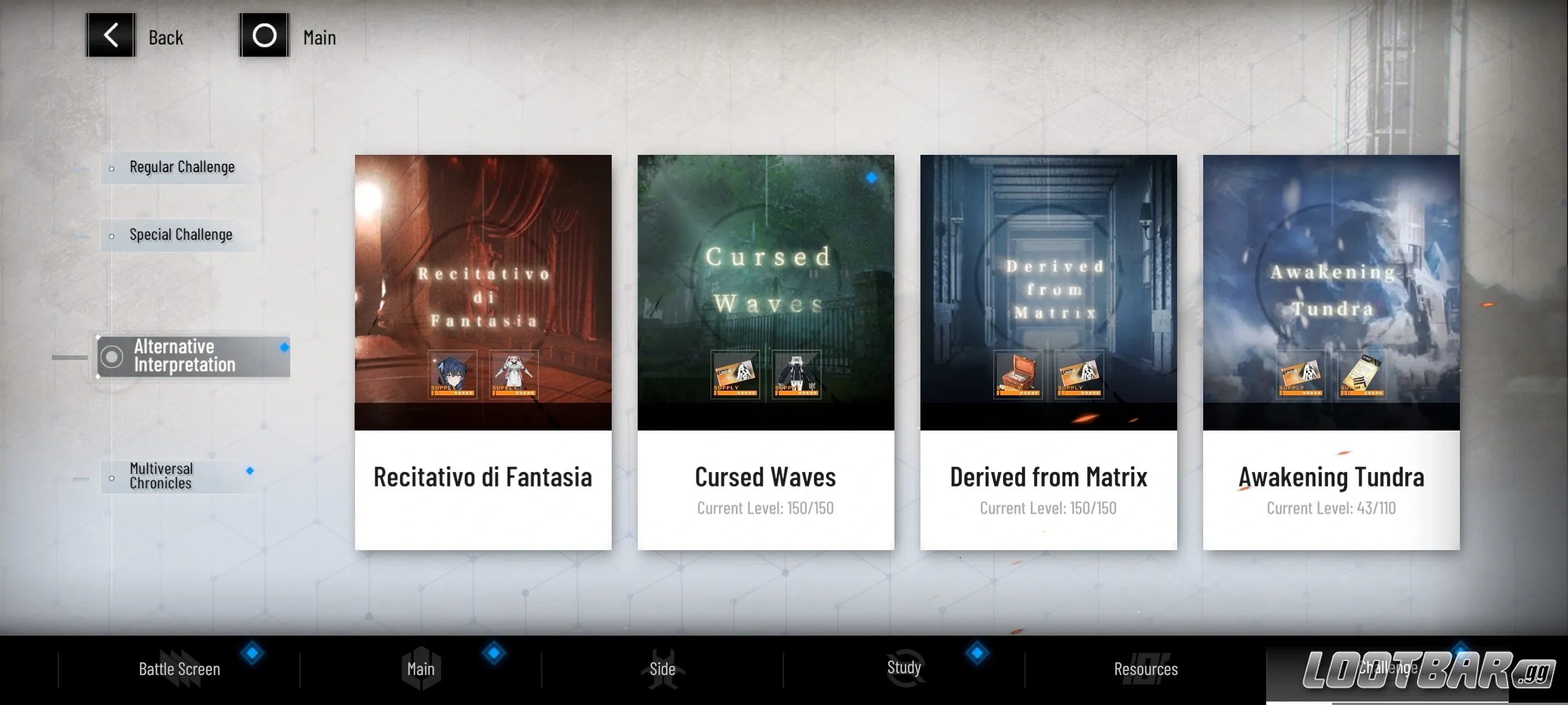 Alternative Interpretation in-game tab image